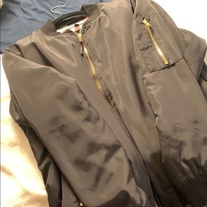 Black oversized bomber jacket